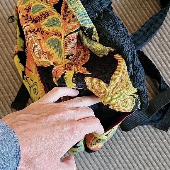 Small Vegan Convertible Boho Tapestry Backpack Sling Bag Purse 11×12.5 - Picture 7 of 7